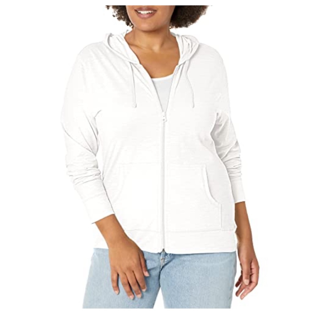 Hanes womens Slub Jersey fashion hoodie White New Size XX-Large